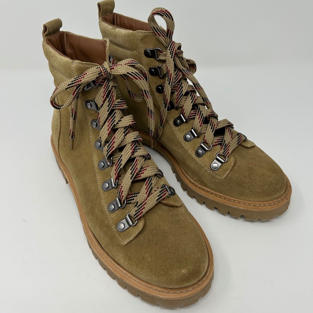 NWOT ba&sh Tan Suede Combat Boots Size 8.5 Festival ~ Spring!